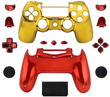 Amazon Com Wps Chrome Controller Case Collection Full Housing Shell Full Buttons For Ps4 Playstation Slim Pro Jdm 040 Controller Chrome Gold Red Computers Accessories