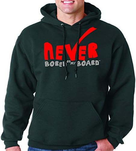 ''NEVER' Bored Hoodie by Unleaded for Skateboard Longboard and Surf (Small)