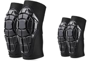 VIWINVELA Upgraded EVA Kids Knee Pads and Elbow Pads Set Toddler Soft Protective Gear Black S