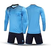 KELME Men Women Padded Goalkeeper Jersey and Shorts, Youth Soccer Goalie Shirt Long Sleeve, Adult Keeper Uniform Kit