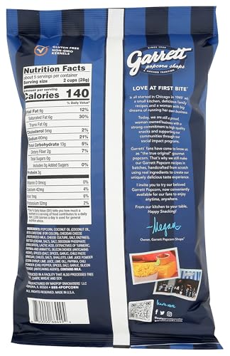 GARRETT POPCORN SPICY CHEESECORN, 5.0OZ, SPICY CHEDDAR POPCORN, GLUTEN FREE, SPICY SNACK, POPPED POPCORN BAG