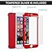 iPhone 7 Plus Case, CANSHN 360 Full Body Protection Hard Slim Case Coated Non Slip Matte Surface with Tempered Glass Screen Protector for Apple iPhone 7 Plus Only (5.5-inch) - Red