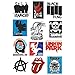 Band Stickers 220pcs Unduplicated Punk Rock Roll Music Decals, Cool Vinyl Graffiti Stickers for Electronic Organ Guitar Piano Violin Drum Flute Laptop Car Helmet Bicycle