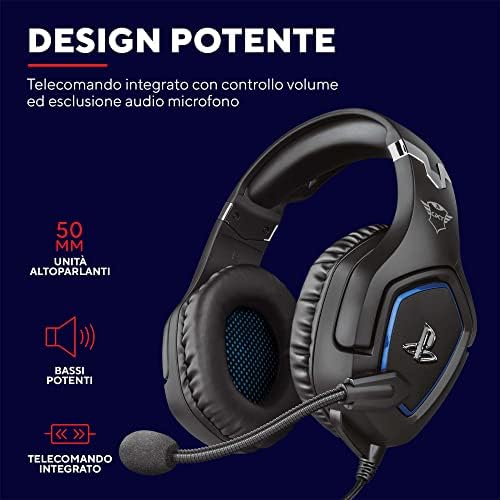 Forze-B Cuffie PS4 e PS5 con Licenza Ufficiale PlayStation, Nero