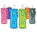 Vapur Flexible Water Bottle - with Carabiner.50 Liter, 16 Ounces, Blue