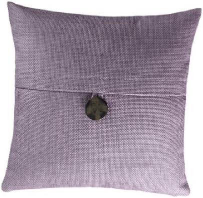 Loft Collection Bold Button Decorative Pillow Replacement Cover, Purple