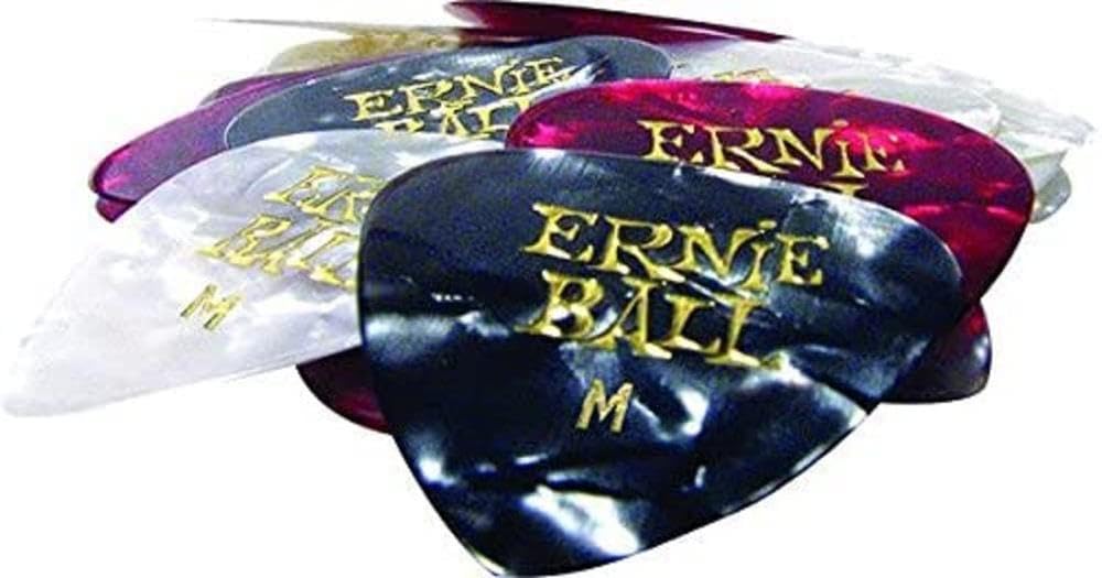 Ernie Ball P09166 Medium Assorted Color Pearloid Cellulose Picks bag of 24