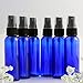 2oz Cobalt Blue Empty Plastic PET Spray Bottles with Fine Mist Atomizer Caps (6-Pack); for DIY Home Cleaning, Travel-Size, Gift Size, Sample Size Aromatherapy & Beauty Care