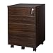 TOPSKY 3 Drawers Wood Mobile File Cabinet Fully Assembled Except Casters (Walnut)