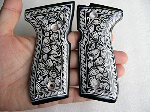 Beretta 92, 96, M9 Pistol Grip, Mother of Pearl Inlay on Rosewood, Thai Handmade No 1