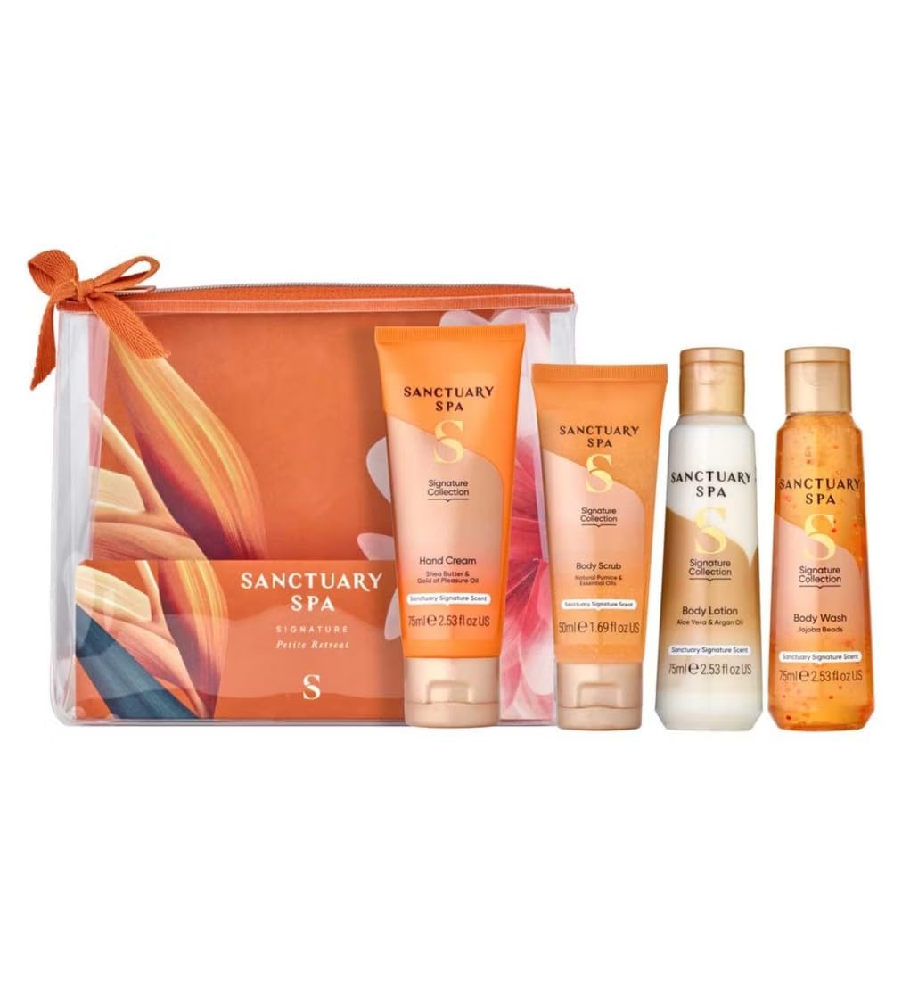 Sanctuary's Petite Retreat Gift Set | Signature Collection Body Care Gift Set, 4 Pieces, Jasmine, Grapefruit & Vanilla Scent | LIMITED TIME | Versatile Collection | UNIQUE ITEMS |