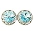 15mm Clip-On Earrings with Swarovski Crystals RU031CRY Clear Crystal One-Size
