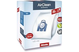 Miele Original AirClean 3D Efficiency GN Dust Bags for Vacuum Cleaners, 8 x Dust Bags, 2 x Motor Protection, 2 x Exhaust Filt