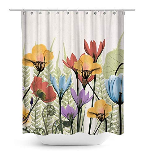 True Holiday Shower Curtain Fabric Polyester Waterproof Mildew Resistant Antibacterial Shower Curtain Liner with 12 Curtain Hooks 72\
