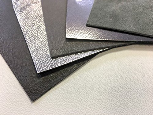 Gray Italian Leather for crafts: Gray and Metallic Leather Sheets 5x5 in/~2oz