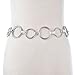 CLARA Womens Polished Metal Chain Belt O-Ring Waist Band Decorated Waist Belt for Loose Dress Sweater Blouse Shirt Silver, A-silver, One Size