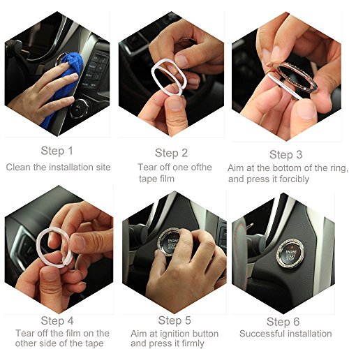 5 Crystal+Rhinestone+Universal+Sticker+Ignition