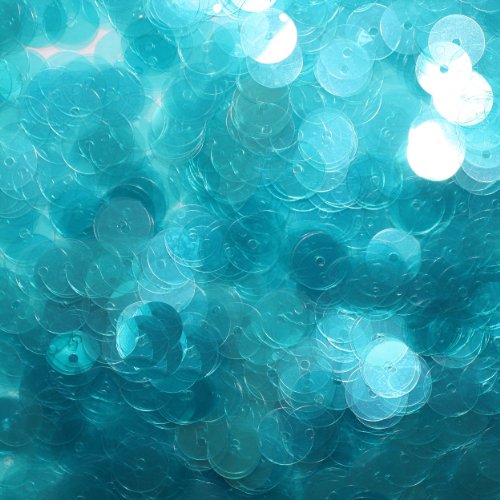 8mm Flat Round SEQUIN PAILLETTES ~ Aqua Blue Transparent See-Thru ~ Loose sequins for embroidery, bridal, applique, arts, crafts, and embellishment. Made in USA.