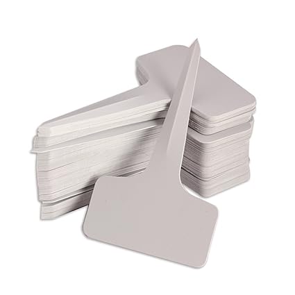 Kentop 100Stk Pflanzschilder Mini T-Form Plastik Stecketiketten Pflanzenstecker Beschriften Schilder