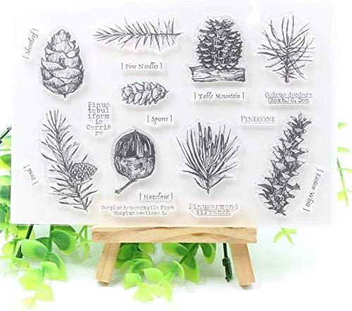 Clipbook Scrapbook Card Making Clear Stamps Pinecone Transparent Clear Silicone Stamps for DIY Scrapbooking/Card Making/Kids Crafts Fun Decoration Supplies