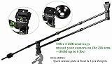 IMORDEN 6.5ft/2m Foldable and Entendable Mini Carbon Fiber Jib Arm(holds up to 8lbs) Camera Jib Crane With 1kg3pcs Counterweight, Bowl for 75~100mm Tripod Head and Arca-swiss Quick Release Plate