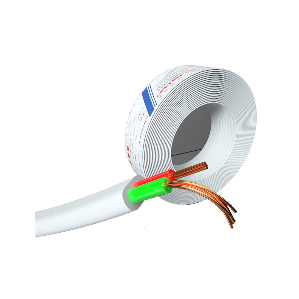 VIVOCH 100M(328ft) Pure Copper Multi-Strand Telephone Line RJ11 Communication 2-Core Indoor Connecting Line Flat Line, White