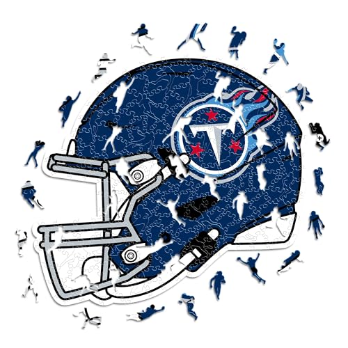 Iconic Puzzles - Tennessee Titans Helmet, Wooden Puzzle officially licensed NFL, 100% sustainable, Gift for Adults and Children, size M, 270 Pcs