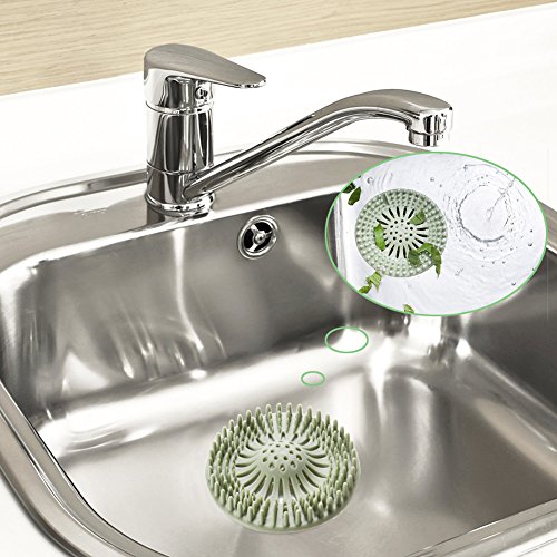 KongNai Hair Catcher Shower Drain Cover, 4 Pack Hair Stopper Drain Protector Universal Rubber Sink Strainer for Bathtub Kitchen and Bathroom