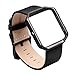 Fitbit Blaze Band, Leather Small, V-Moro Leather Bracelet Strap Replacement Band with Metal Frame Black For Fitbit Blaze Smart Fitness Watch (Leather Black&Metal Frame Black - Small)