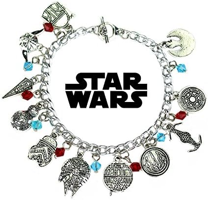 Star Wars Movie Theme Multi Charms Jewelry Bracelets Red and Blue Beads Charm by Family Brands