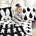 Baby Boy Blanket, CHICIEVE Soft Black and White Swiss Cross Toddler Blanket Unisex