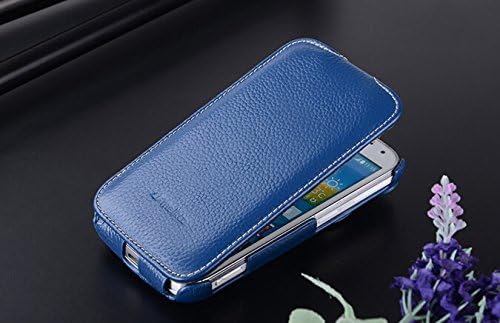 Generia Genuine Leather Case for Samsung Galaxy K ZOOM c1158 c1116 Vertical Cover with Lens Cap (Blue)