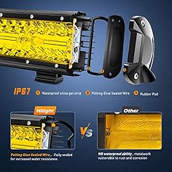 Nilight 420W 20Inch Amber Lights Triple Row Flood
