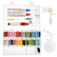 MaiYi Embroidery Floss Cross Stitch 81pcs Embroidery Thread String Kits with Organizer Box Crafts 50 Skeins Embroidery Thread Rainbow Friendship Bracelet String Tape Measure Plastic Floss Bobbins