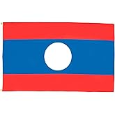 AZ FLAG - Laos Flag - 2x3 Ft - 100D Polyester Laotian Banner with Two Metal Grommets - Fade Resistant - Vivid Colors - 2' x 3' Feet - 90x60 Cm