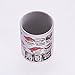 Japanese tea cup, Sushi-yunomi, ceramic, printed sushi and fish names and by English and Kanji, set of 2
