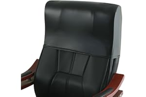 Buenanir Waterproof Office Chair Headrest Cover,PU Leather Stretch Headrest Protector for Office Chairs,Head Rest Covers for High Back Computer Chairs,Furniture,Recliner Chair,1PC, Black