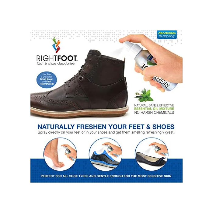 DoctorCare Plus Shoe Deodorizer Foot Spray, RightFoot Odor Eliminator, 4 Fl Oz
