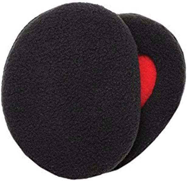 Mayoaoa 2 Piece/Para Adult Unisex Winter Thickening Cotton Earbags Bandless Ear Warmers Cover Plain Leopard Windproof Ear Muffs Black