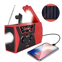[2019 Upgraded Version] RegeMoudal Emergency Solar Hand Crank Radio, NOAA Weather Radio for Emergency with AM/FM, LED Flashlight, Reading Lamp, 2000mAh Power Bank and SOS Alarm