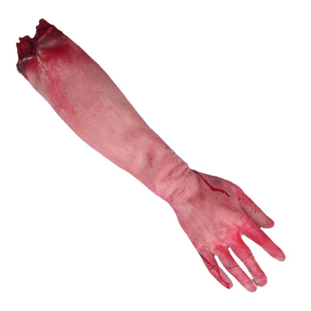 Photo 1 of Bezall Halloween Bloody Body Parts, Scary Fake Severed Arm Realistic Broken Hand Props for Halloween Party Haunted House Decorations (Broken Arm)
