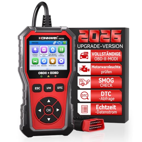 KONNWEI OBD2 Diagnostic Device, Universal Car Reader for All OBDII Vehicles After 2000, Fault Reader Car All Cars Reader with Full OBDII Functions, for BMW, VW, Mercedes, Audi
