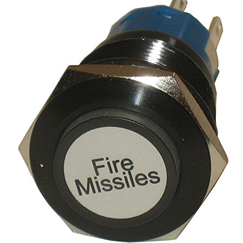 E Support 12V Car Vehicle Red LED Light Headlight Push Button Metal Toggle Switch 19mm Fire Missiles