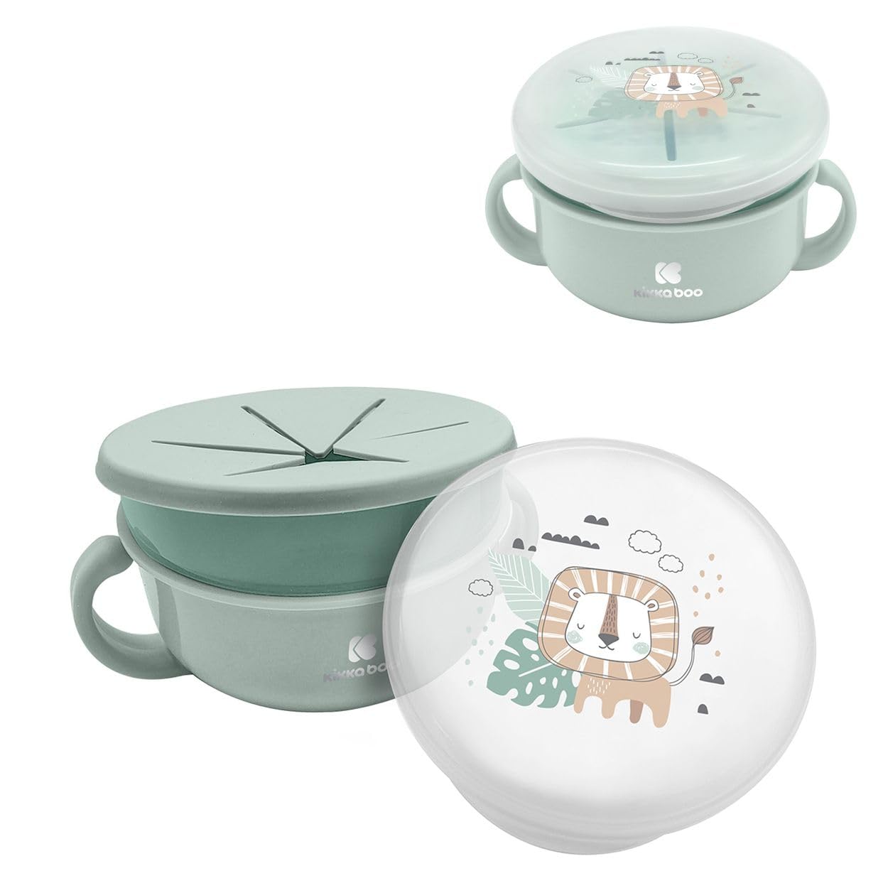 kikka boo - 2-in-1 Mint Savanna Snack Bowl