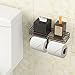ODesign Adhesive Toilet Paper Holder with Shelf Bathroom Shelf Organizer Tissue Paper Roll Towel Holder Storage Rack with Traceless