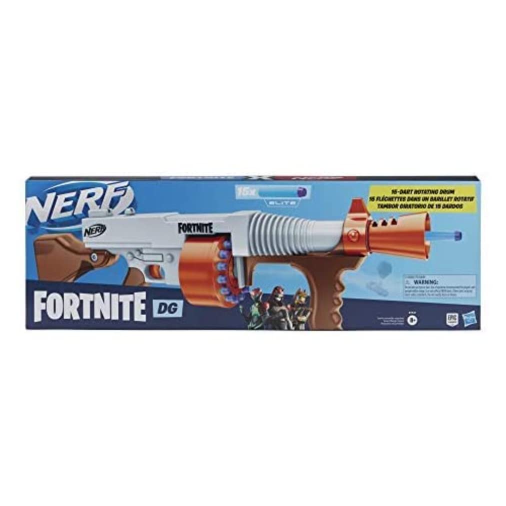 Photo 1 of Nerf Fortnite DG Dart Blaster – 15-Dart Rotating Drum, Pump Action, 15 Official Nerf Darts, Inspired by Blaster Used in Fortnite Video Game