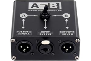 ciyeu 2 in 1 Out XLR Audio Switcher XLR Audio Source Switcher for Microphone Sound Card Mixer 2 Male XLR 1 Female 6.5+XLR