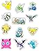3 Sheets Puffy Scrapbooking Party Stickers + 43 Skateboard Stickers FREE USA SHIPPING - PIKACHU PUFFY / SKATEBOARD