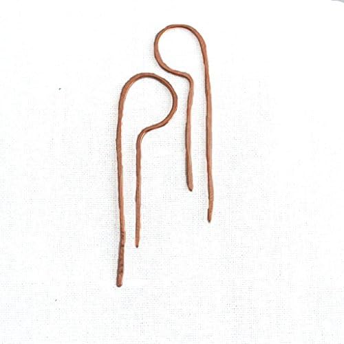 Lila - Copper Drop Threader Earrings - 1 3/4" Inches Long