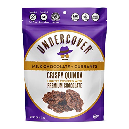 UNDERCOVER Quinoa Variety Sampler - Chocolate Crispy Quinoa Snack (8 bags): 2 Milk Choc, 2 Dark Choc+Sea Salt, 2 Dark Choc+Blueberries, 1 Milk Choc+Currants, 1 Dark Choc+Seeds, Gluten-Free/Nut-Free - Thumbnail 4